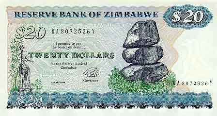 20 dollars zimbabwéens 20 dollars zimbabwéens