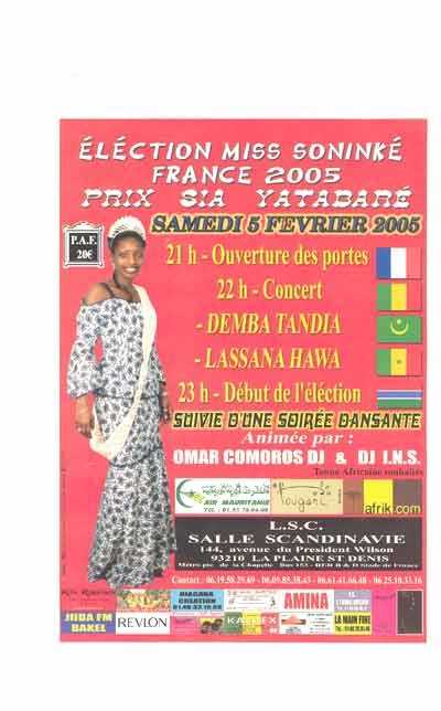 Affiche de l'élection Miss soninké France Affiche de l'élection Miss soninké France