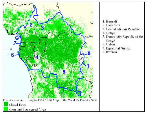 Les forêts du bassin du Congo (source : FAO, 2000)