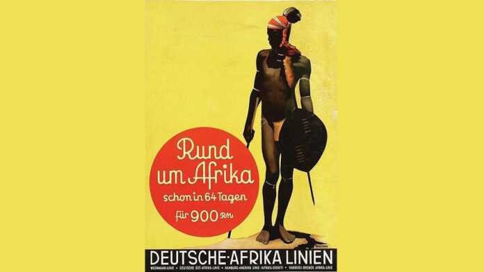 Affiche allemande : Rund um Afrika