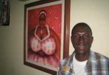 AVA 2007 décline l’art contemporain à Abidjan Augustin Kassi et l'une de ses oeuvres