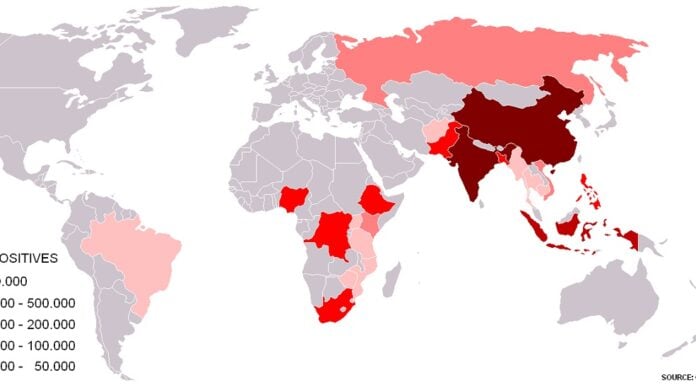 carte de la tuberculose dans le monde