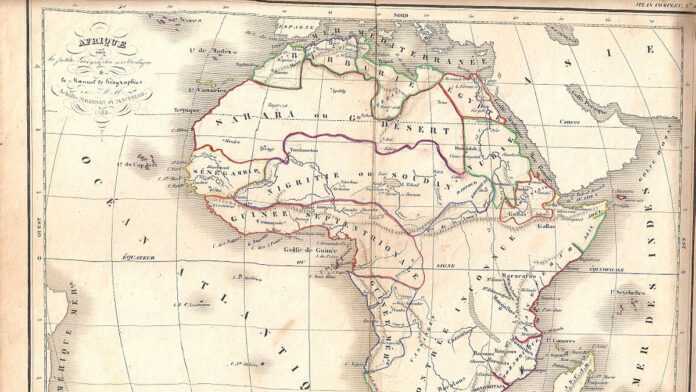 Carte de l'Afrique en 1853