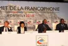 De gauche à droite : Bernard Kouchner, Doris Leuthard, Abdou Diouf, Joseph Kabila