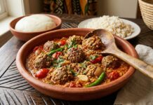 Kanda : boulettes de viande de bœuf aux graines de courge Kanda : boulettes de viande de bœuf aux graines de courge