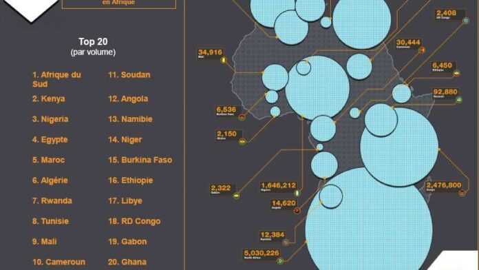 Carte Twitter en Afrique