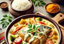 Domoda au poisson sauce béchamel sénégalaise