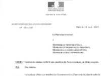 Circulaire Fillon de 2007 sur les cadeaux offerts aux membres du Gouvernement
