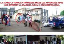 La marche de « Non aux censures de Comores Télécom » interdite La marche de « Non aux censures de Comores Télécom » interdite