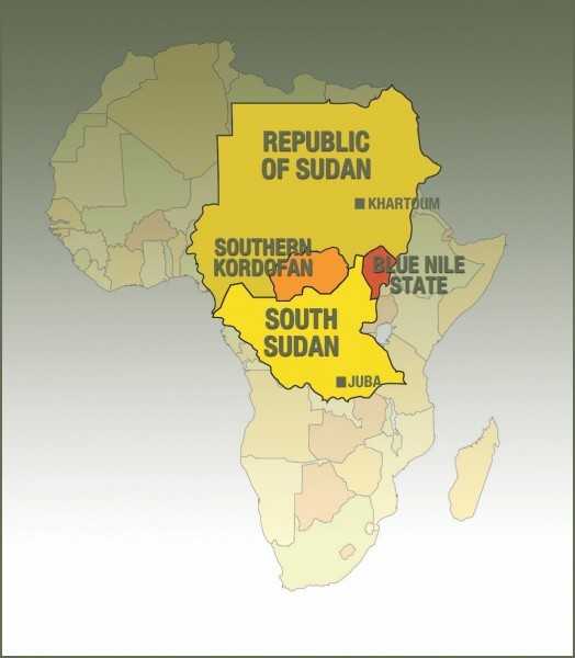 Le Kordofan-sud et du Nil-Bleu, deux régions soudanaises sous contrôle du SPLM-Nord, à la frontière avec le Soudan du sud Le Kordofan-sud et du Nil-Bleu, deux régions soudanaises sous contrôle du SPLM-Nord, à la frontière avec le Soudan du sud