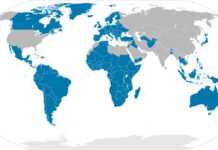 Les Etats signataires de la Convention d'Ottawa en bleu (wikipedia.com)