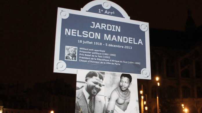 Plaque du Jardin Nelson Mandela