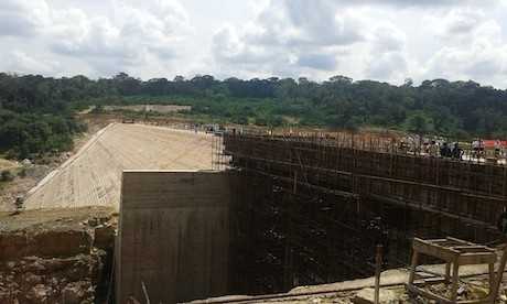 Le chantier du barrage de Liouesso en juillet 2015