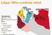 Massacre et confusion en Libye Carte © Al Jazeera