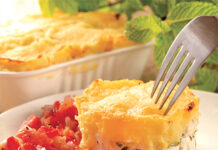 Parmentier de volaille, tartare de tomate façon rougail