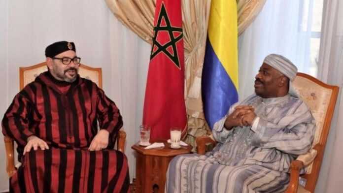 Le roi du Maroc, Mohammed VI, et le chef de l'Etat du Gabon, Ali Bongo Ondimba (Photo : AFP)