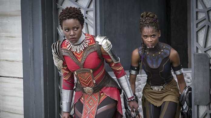 Lupita Nyong'o and Letitia Wright in Black Panther (2018)