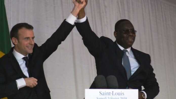 Le chef de l'Etat français ,Emmanuel Macron et le Président sortant du Sénégal, Macky Sall