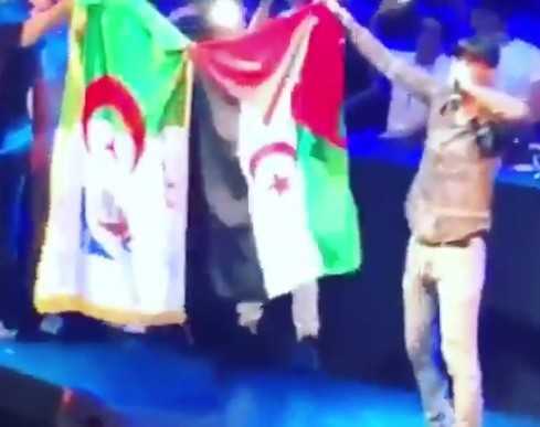 Maroc - Algérie, Soolking remet le feu en brandissant un drapeau du Polisario