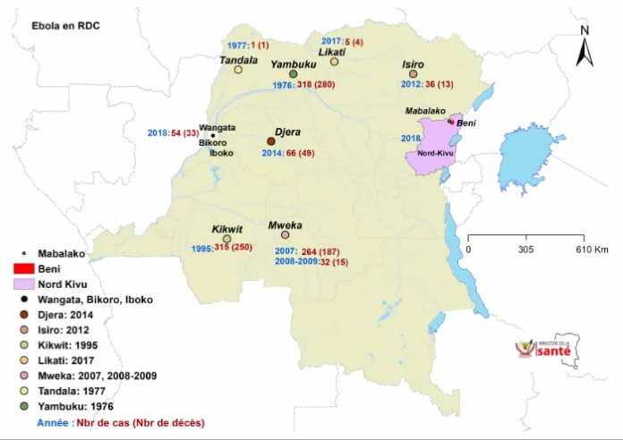 Ebola, historique en RDC