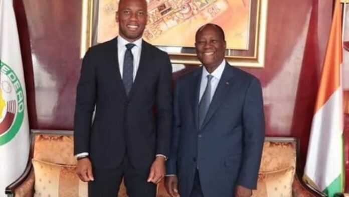 Didier Drogba et Alassane Ouattara