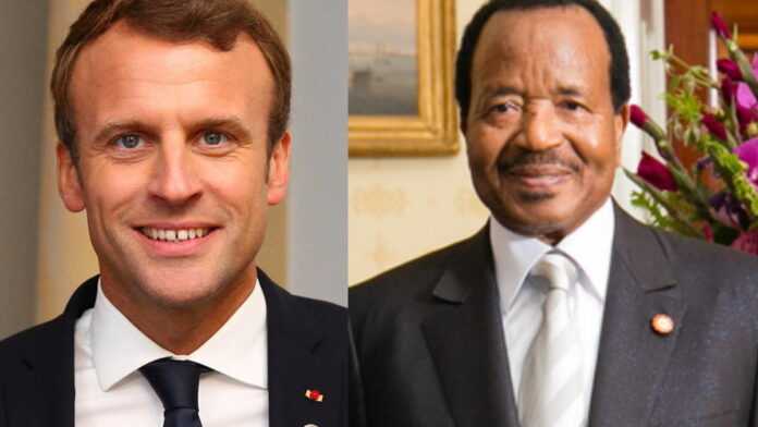 Les Présidents français et camerounais, Emmanuel Macron et Paul Biya