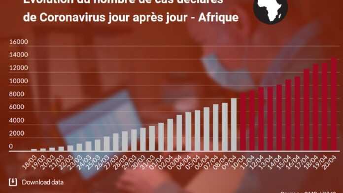 Evolution des cas de Covid-19 en Afrique