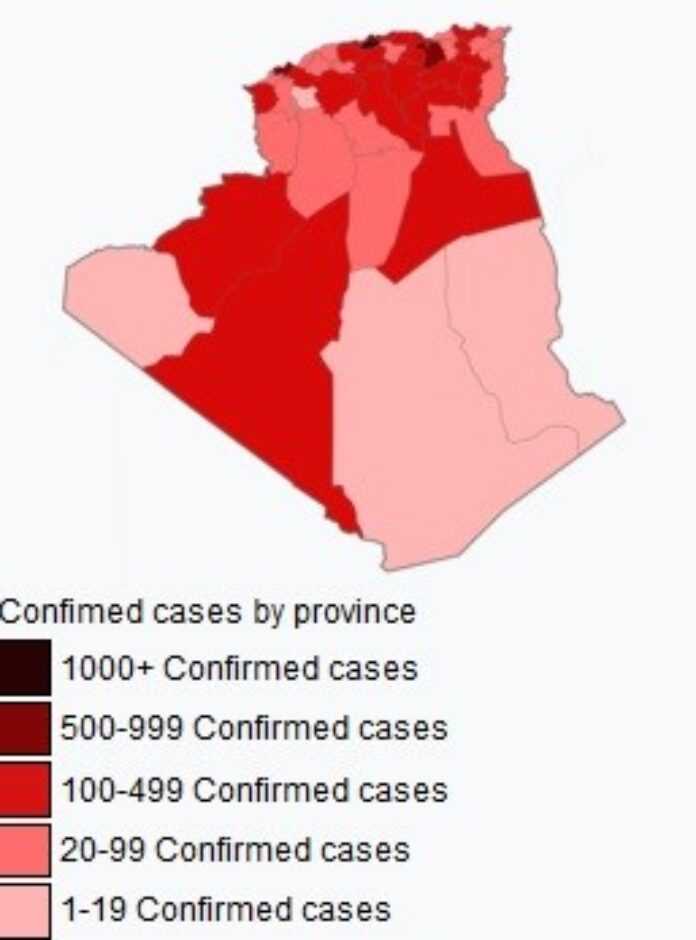 Carte Covid Algerie