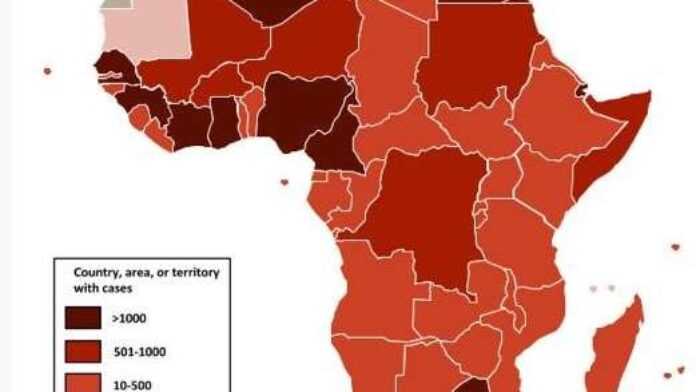 Covid19 4 mai 2020 carte d'Afrique