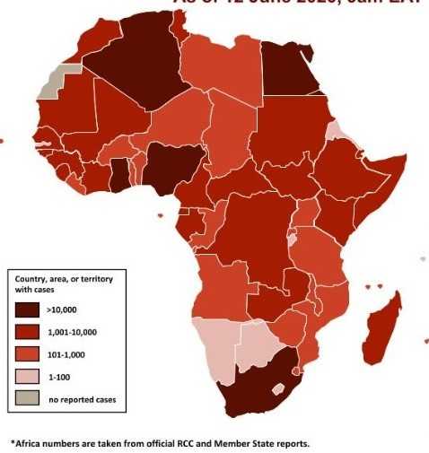 Covid-19 en Afrique 15 juin 2020 : le point par région et par pays