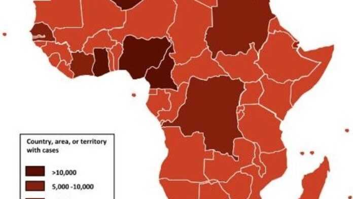 Carte Covid-19 en Afrique 21 juin 2020