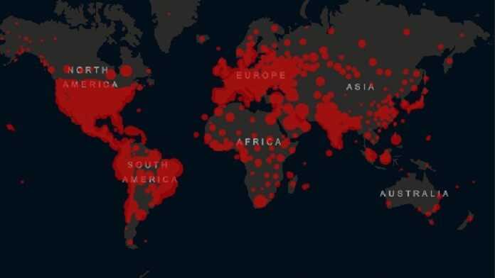 Carte du Covid19 dans le monde 25 juin 2020