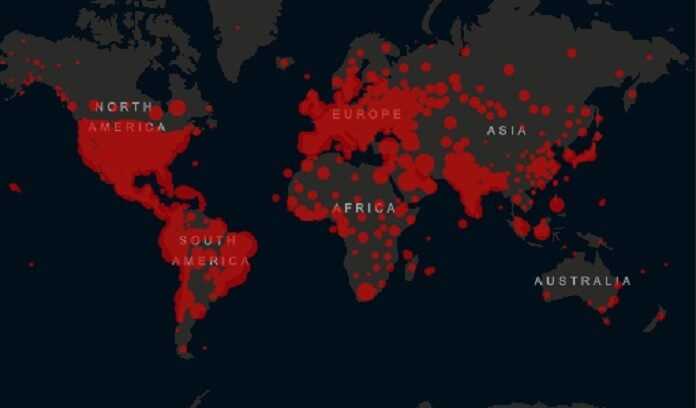 Carte du Covid19 dans le monde 25 juin 2020