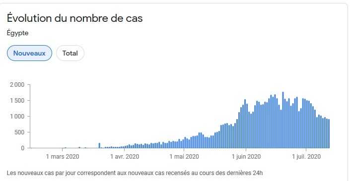 Evolution Covid19 Egypte 12 juillet