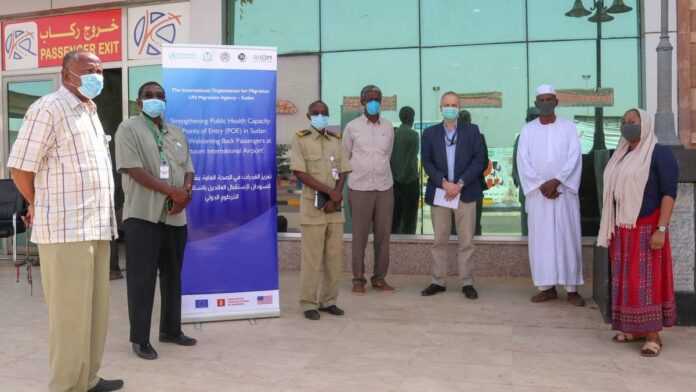 IOM helps screen airport staff for COVID-19 symptoms in Khartoum, Sudan IOM helps screen airport staff for COVID-19 symptoms in Khartoum, Sudan