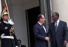 Alassane Ouattara reçu à l’Élysée par François Hollande