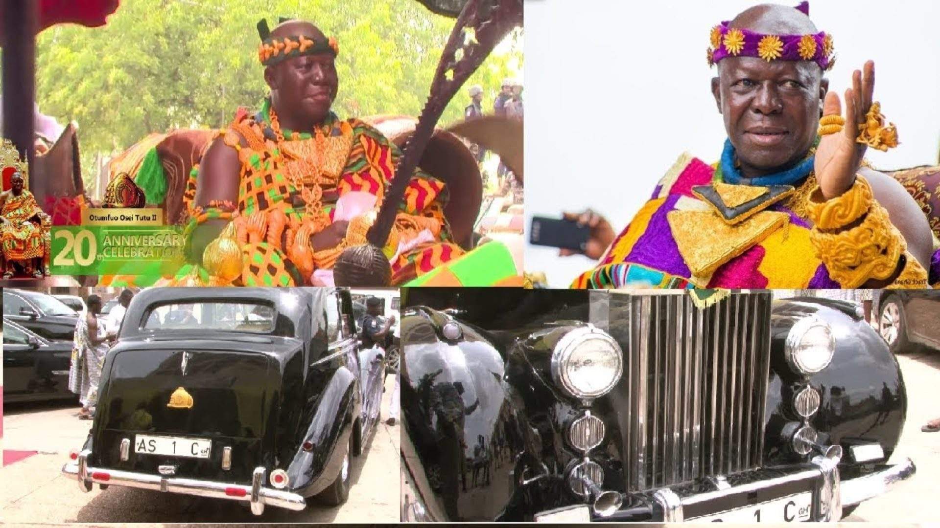 Ghana Otumfuo II dans sa luxueuse RollsRoyce avec un nouveau look