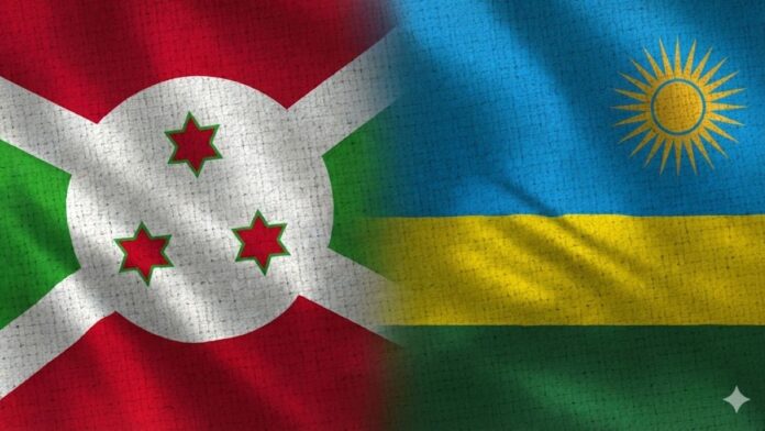 Drapeaux du Burundi et du Rwanda