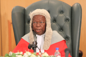 Chief justice Godfrey Chidyausiku delivers his speech as he officially opened the 2015 legal year