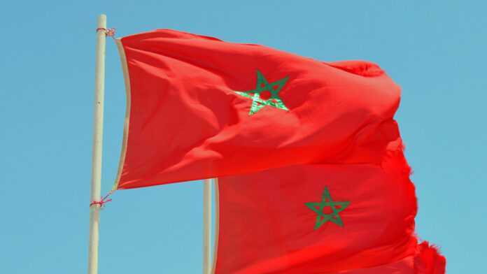 deux drapeaux du Maroc