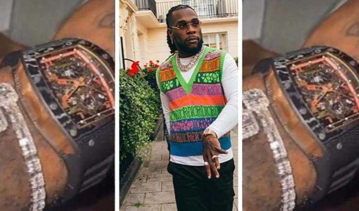 Burna boy partage une video de sa richard mille