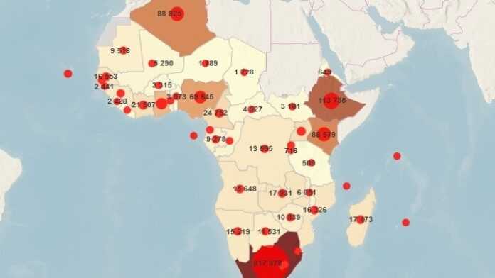 Carte d'Afrique du Covid 8 dec 2020