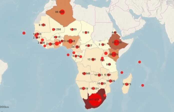 Carte d'Afrique du Covid 8 dec 2020