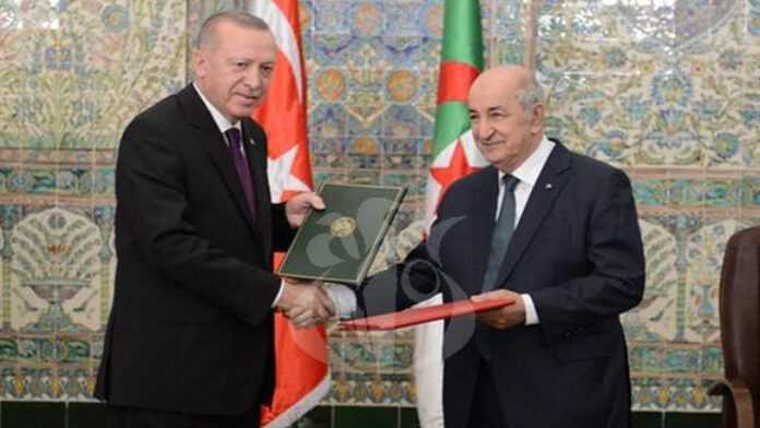 Le Président turc, Recep Tayyip Erdogan et son homologue algérien, Abdelmadjid Tebboune