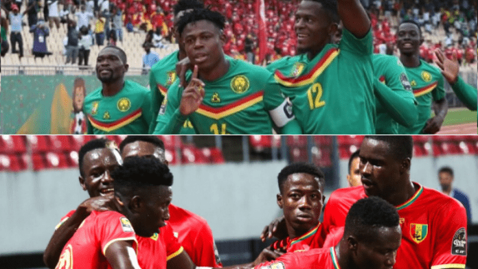 Cameroun (vert) vs Guinée (rouge)