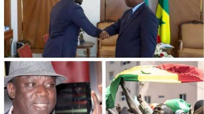 Macky Sall, Ousmane Sonko, Thione Seck et des manifestants