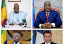 Bah N'Daw, Félix Tshisekedi, Ali Bongo et Emmanuel Macron