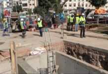 Chantiers du tramway à Casablanca