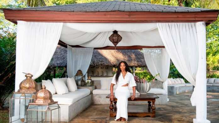 Naomi Campbell dans sa villa