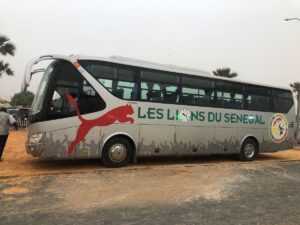 Le bus des joueurs du Sénégal